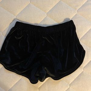 Black velvet shorts